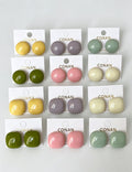 Enamel Square Stud Earrings - DippedShop Wholesale - #9491