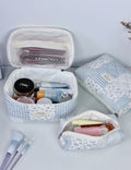 Simple Large Capacity Floral Quilted Makeup Bag 6S10BOB1036