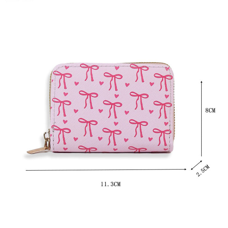 Sweet Mini Bowknot Print Coin Purse Wallet 6S10BWB120