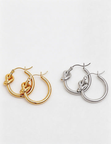Knotted Hoop Earrings - DippedShop Wholesale - #4755