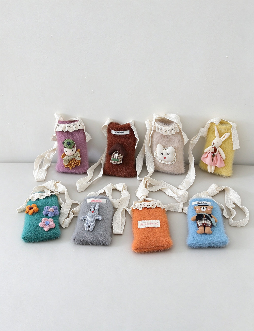 Cute Cartoon Plush Crossbody Phone - DippedShop Wholesale - #1971