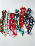 Sweet Ribbon Christmas Print Hair Scarf Scrunchie 6W6HSR444