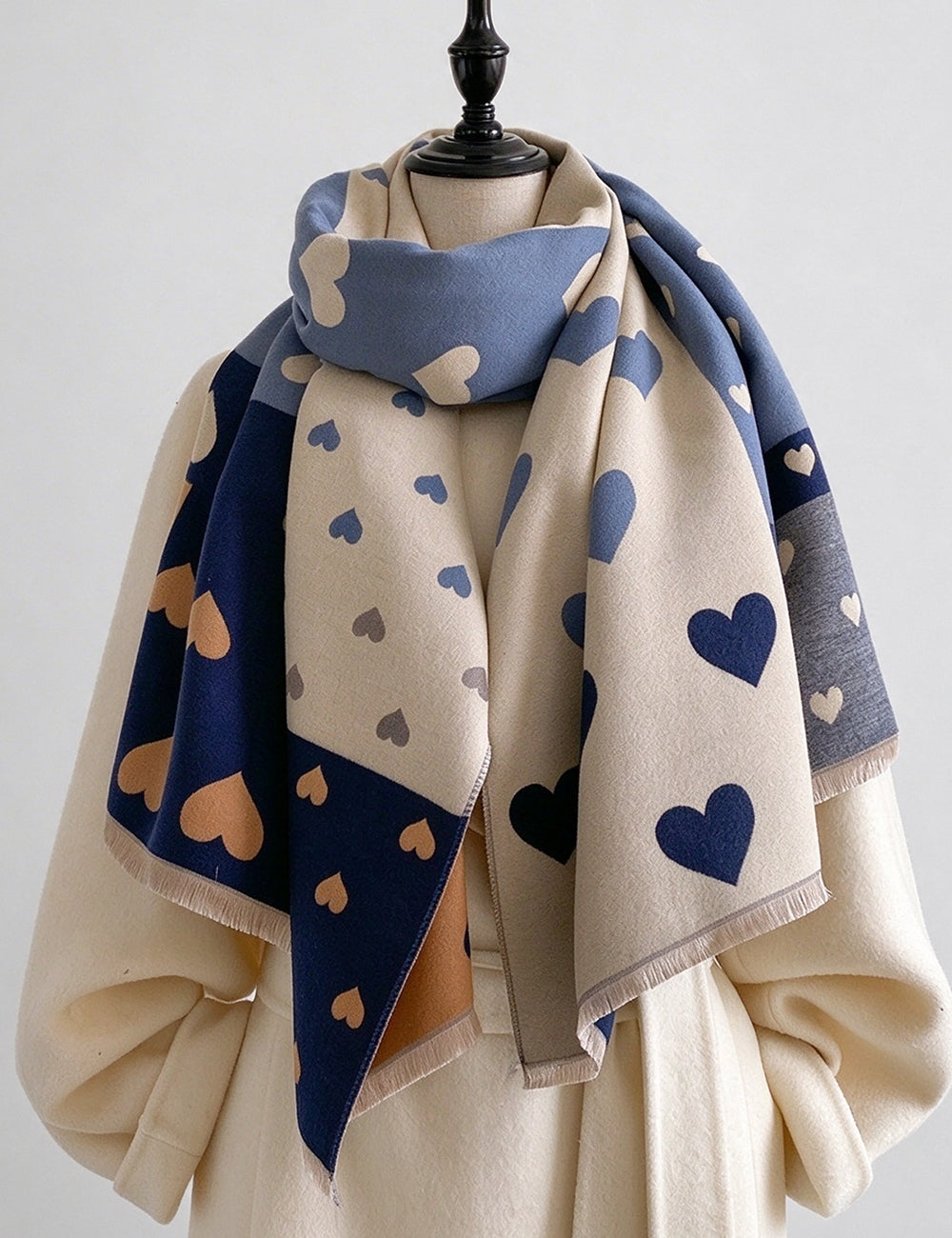 Reversible Jacquard Shawl Scarf - DippedShop Wholesale - #1363