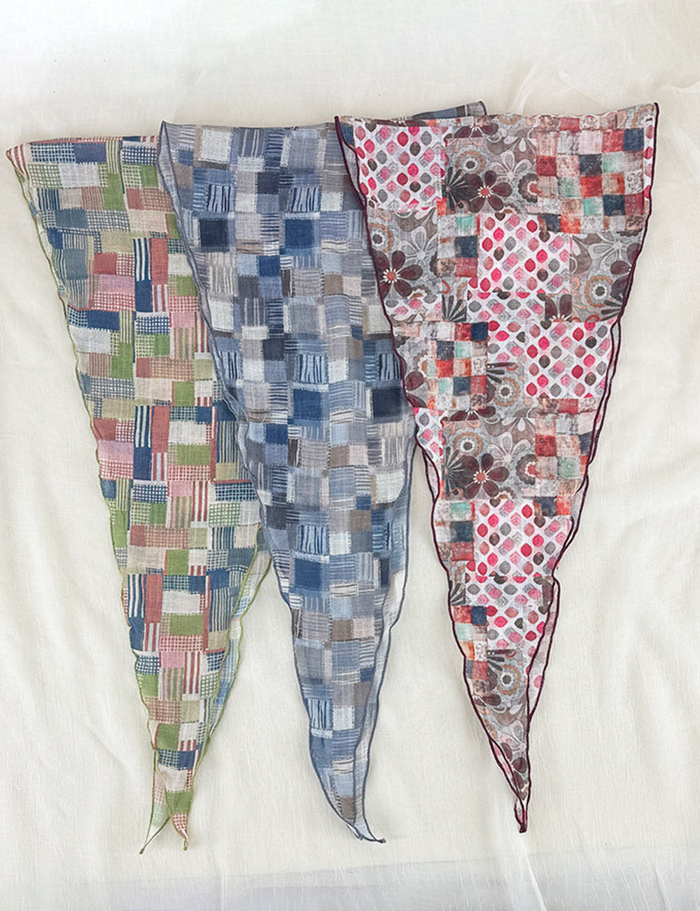 Vintage Plaid Silk Scarf - DippedShop Wholesale - #9219