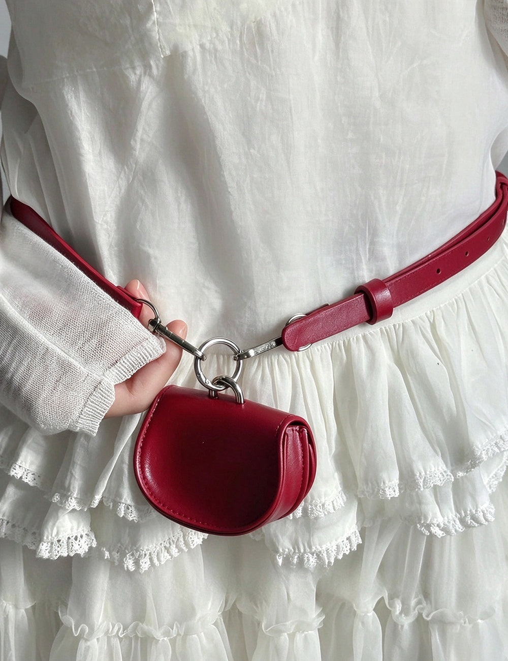 Stylish PU Leather Mini Bag Waist Belt 6W6JBT201