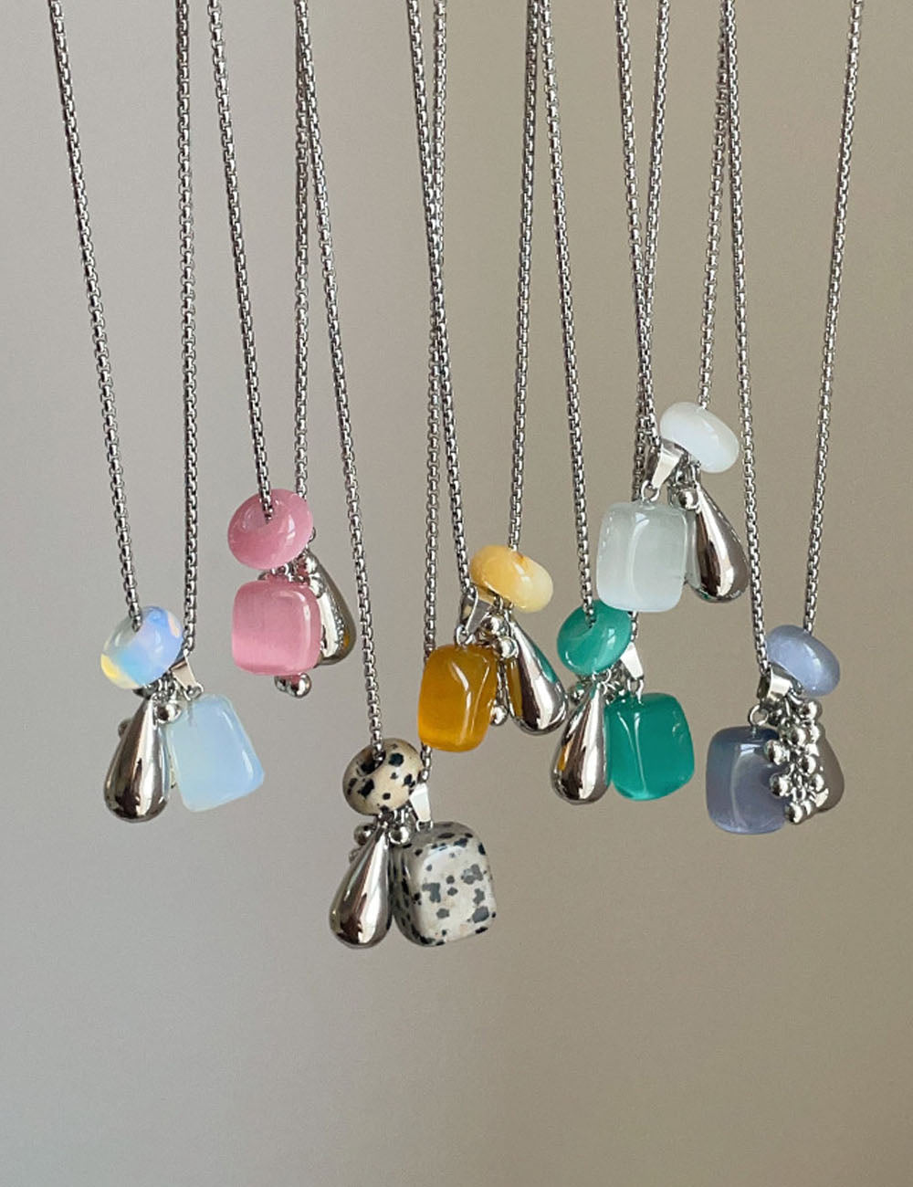 Natural Stone Pendant Choker - DippedShop Wholesale - #2003