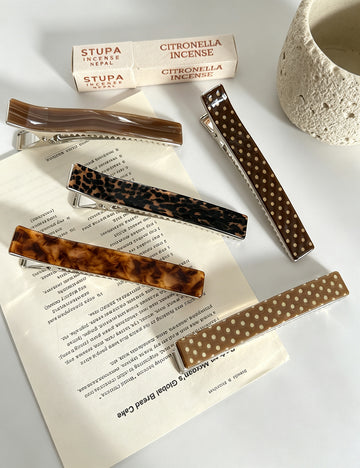 Leopard Polka Dot Hair Clip - DippedShop Wholesale - #5219