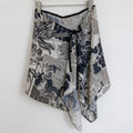 Retro Floral Print Asymmetrical Tie Waist Hip Scarf 6W1SL44