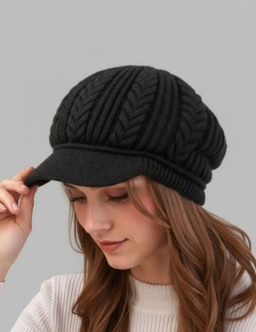 Casual Cable Knit Fleece-Lined Warm Beanie Hat 6W6HAT662