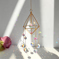 Golden Air Plant Frame Butterfly Crystal Suncatcher 6H7HLS168