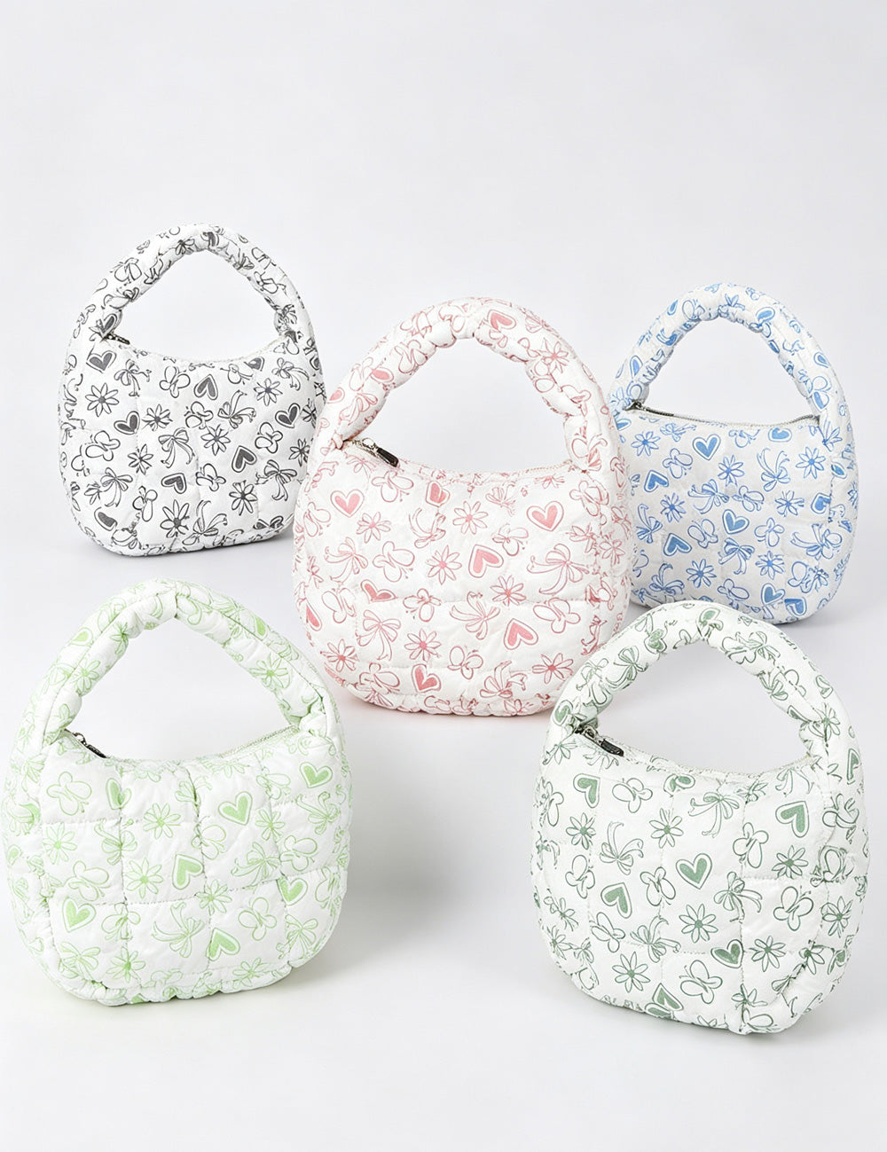 Floral Padded Ruched Mini Bag - DippedShop Wholesale - #8723