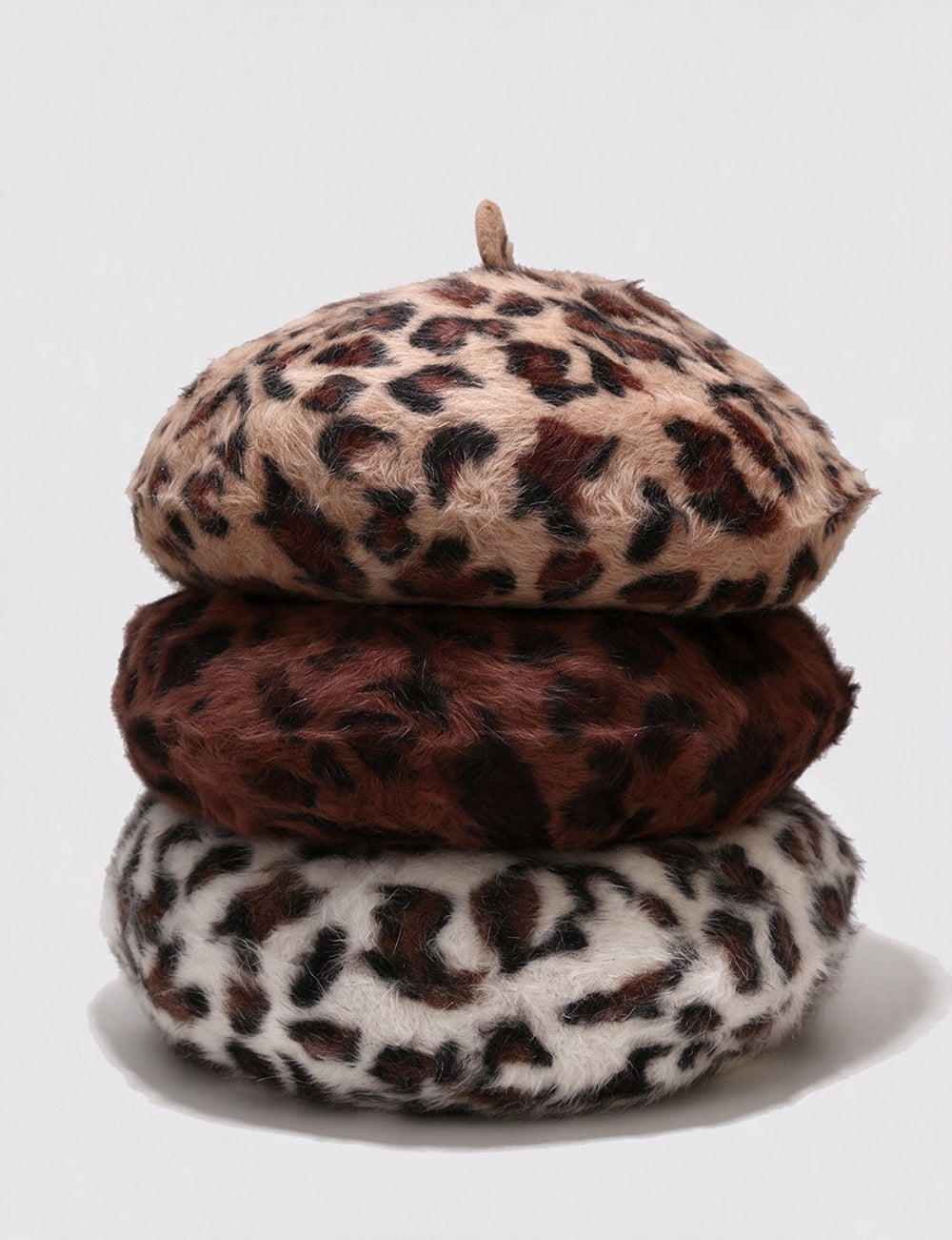 Leopard Print Beret Hat - DippedShop Wholesale - #8099