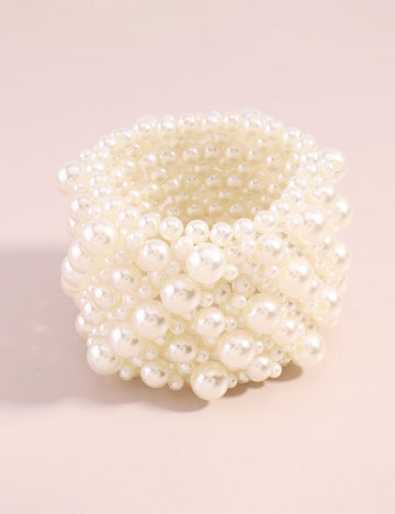 Vintage Multi-Layer Pearl Geometric Beaded Bracelet 6W6JBR535