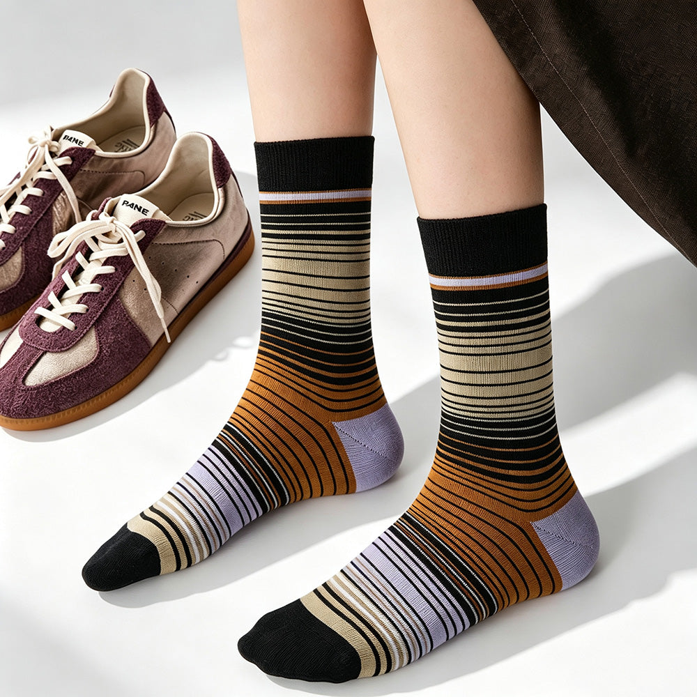 Gradient Stripe Crew Socks - DippedShop Wholesale - #6371