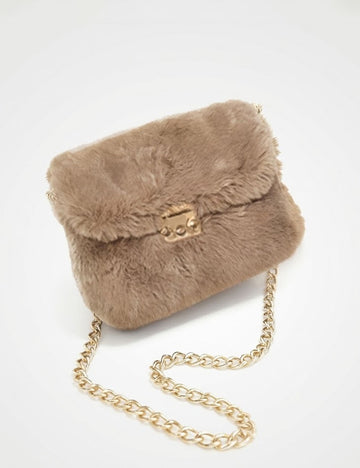 Stylish Solid Color Plush Portable Shoulder Bag 6W10BBG1929