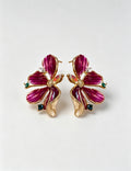 Sweet 3D Floral Rhinestone Stud Earrings 6W6JER795