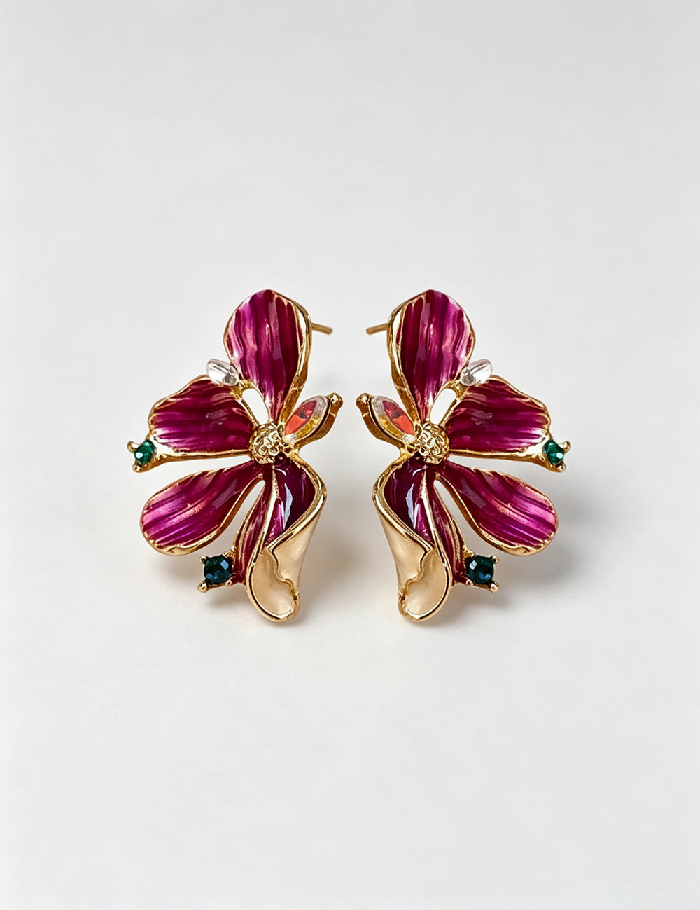 Sweet 3D Floral Rhinestone Stud Earrings 6W6JER795