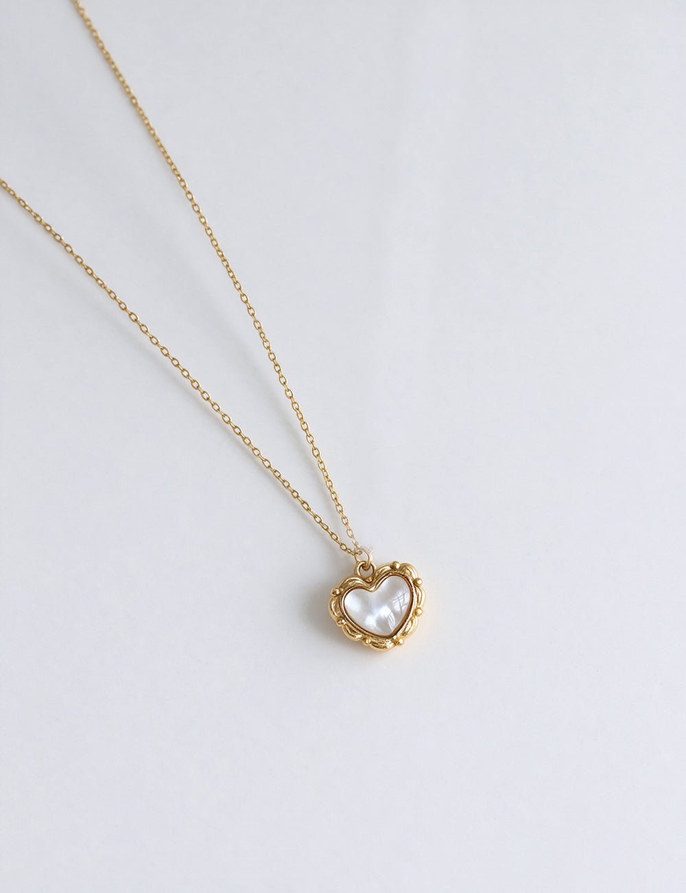 Cute Heart Shell Pendant Gold Plated Necklace 6W6JNC1079