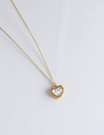 Cute Heart Shell Pendant Gold Plated Necklace 6W6JNC1079