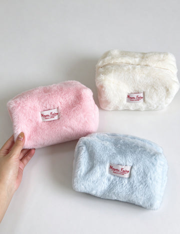 Simple Solid Color Plush Cosmetic Bag 6C5CO272