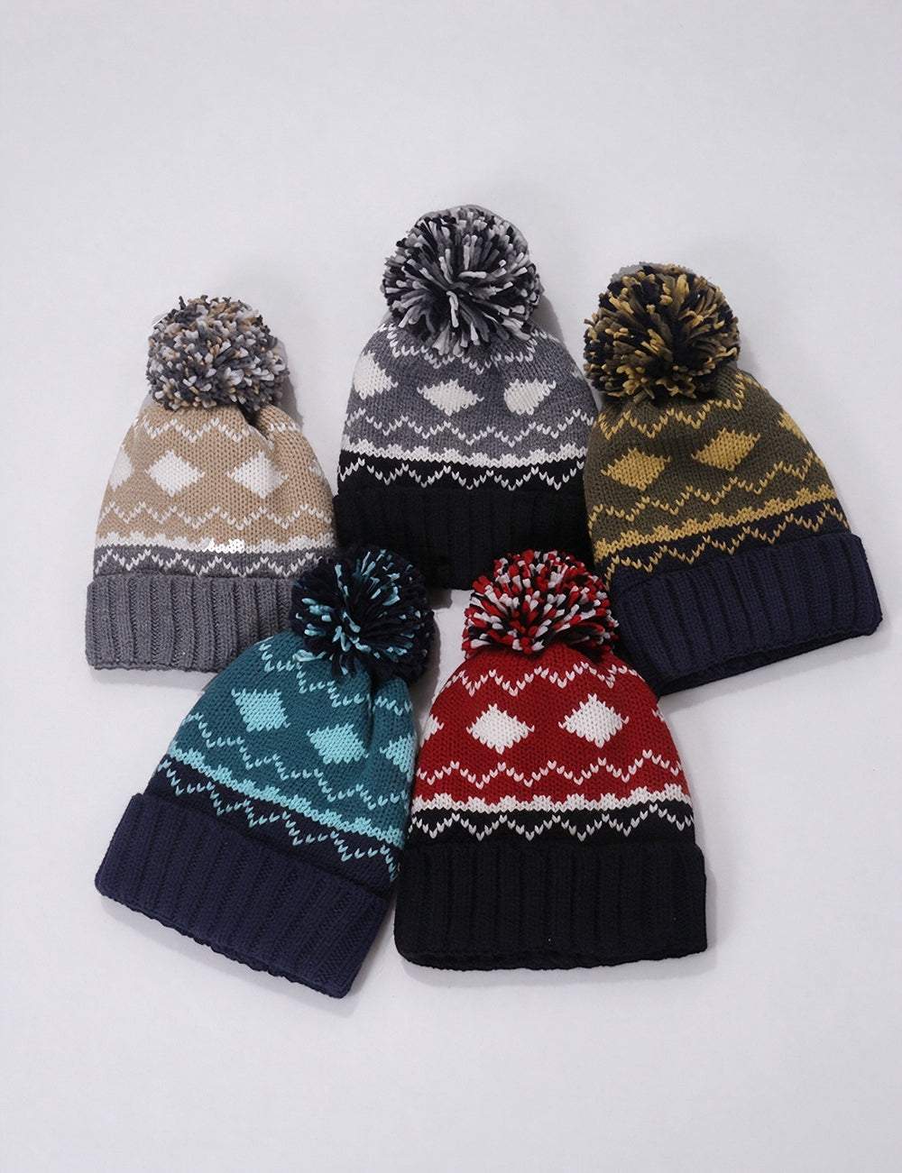 Thick Jacquard Beanie Hat - DippedShop Wholesale - #6371