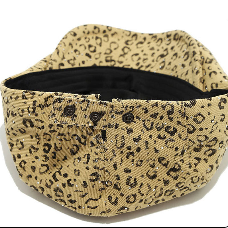 Leopard Print Newsboy Cap - DippedShop Wholesale - #7731