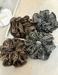 Retro Leopard Print Organza Hair Scrunchies 6W6HSR376