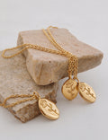 Elegant Carved Rose Oval Coin Pendant Necklace 6W6JNC1070