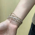 Sparkly Rhinestone Cross Multi-Layer Open Bracelet 6W6JBR586