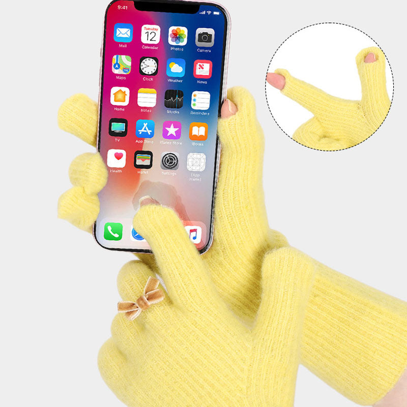 Wool Blend Knit Gloves - DippedShop Wholesale - #6339