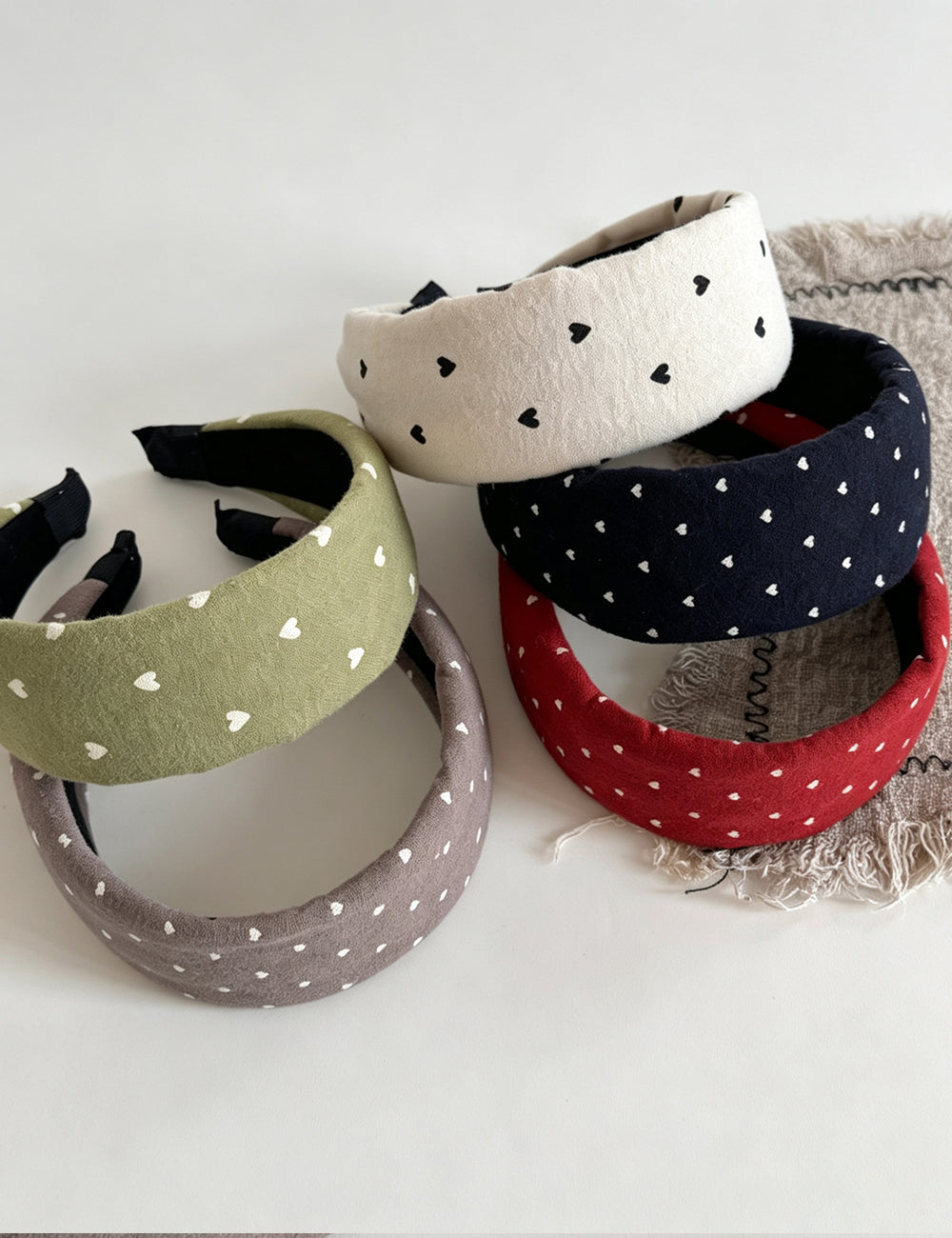 Heart Print Wide Headband - DippedShop Wholesale - #5395
