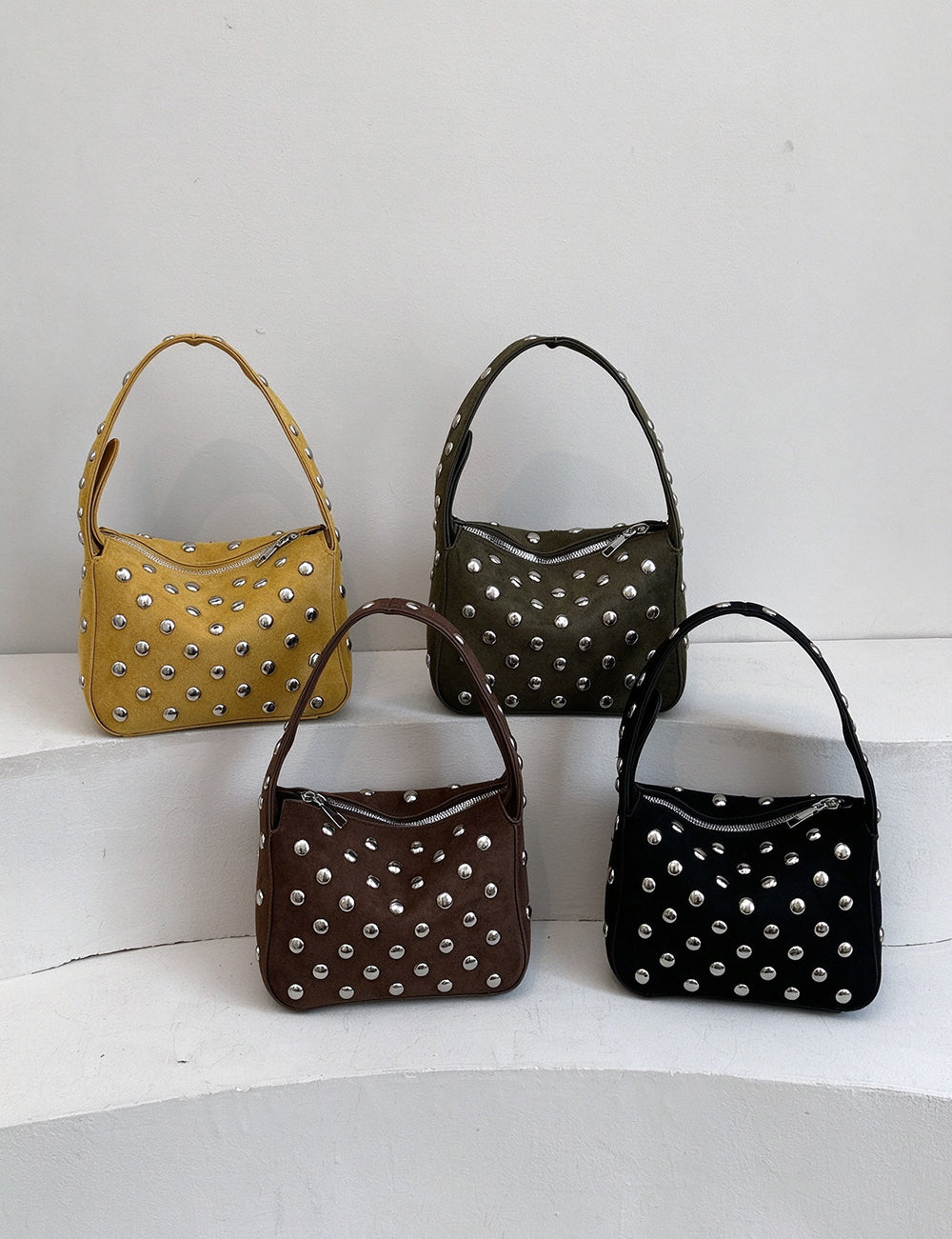 Punk Style Rivet Studded Underarm Shoulder Bag 6W10BBG2425