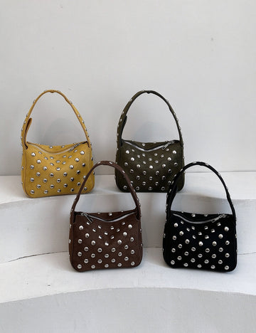 Punk Style Rivet Studded Underarm Shoulder Bag 6W10BBG2425