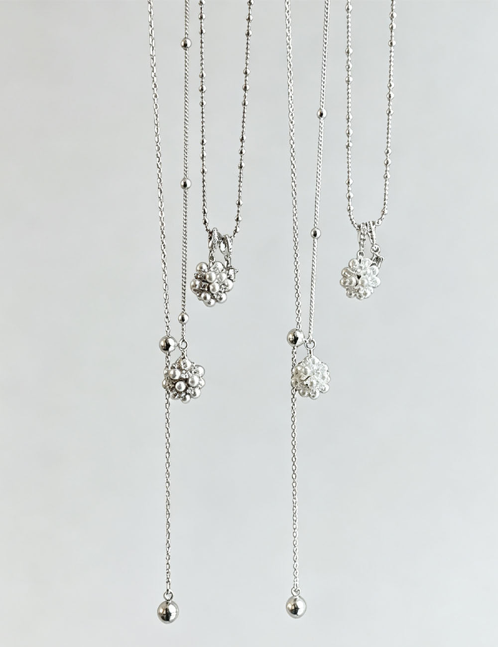 Pearl Flower Sliding Necklace - DippedShop Wholesale - #4851