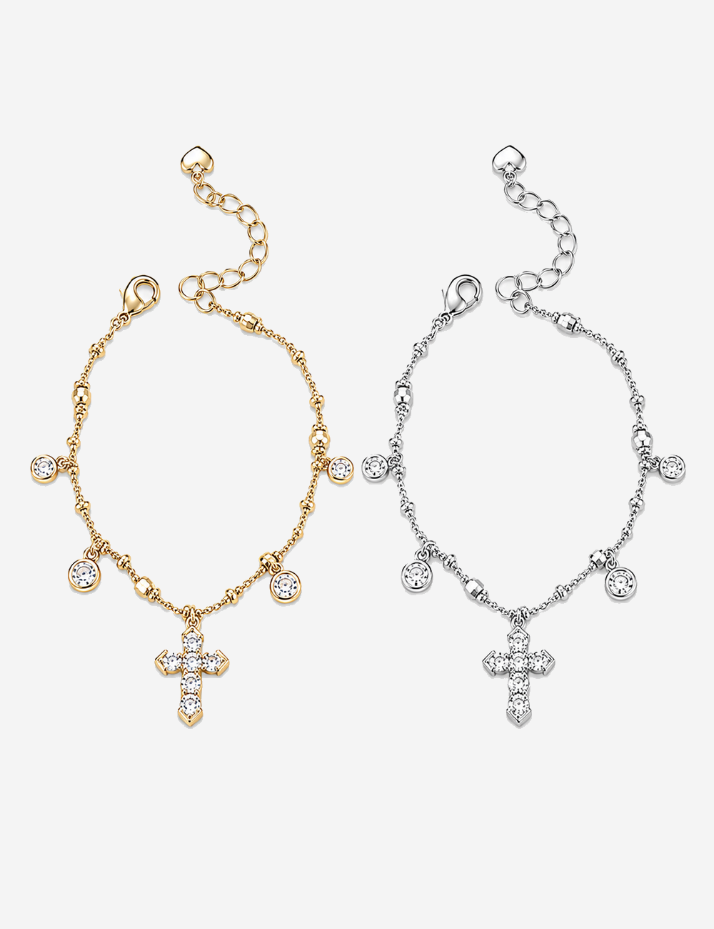 Vintage Cross Pendant Rhinestones Tassel Bracelets 6W6JBR636