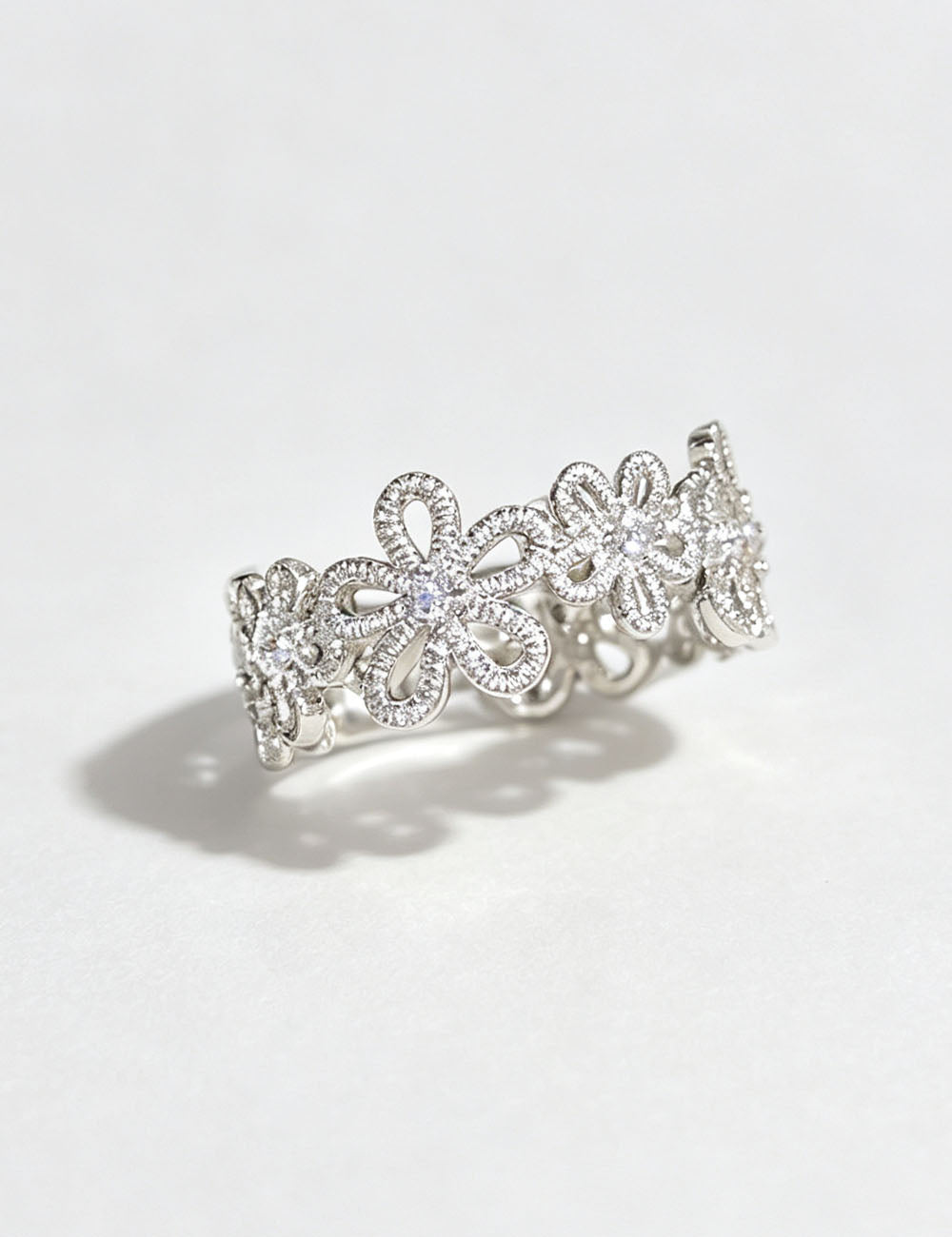 Hollow Floral Rhinestone Ring - DippedShop Wholesale - #7875