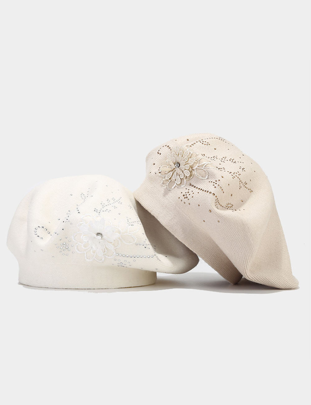 Embroidered Knit Beret - DippedShop Wholesale - #2403