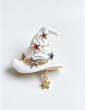 Magical Halloween Witch Star Hat Brooch 6W6JPB54