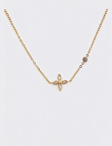 Fashion Cubic Zircon Four Leaf Clover Pendant Necklace 6W6JNC1067