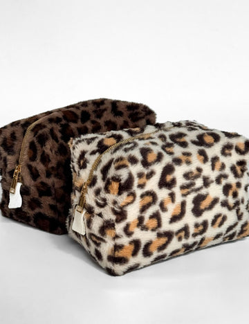 Vintage Plush Leopard Portable Cosmetic Bag 6S5CO108