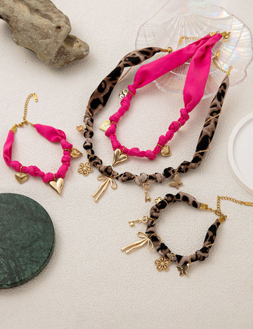 Stylish Rope Braided Bowknot Pendant Necklace 6W6JNC642