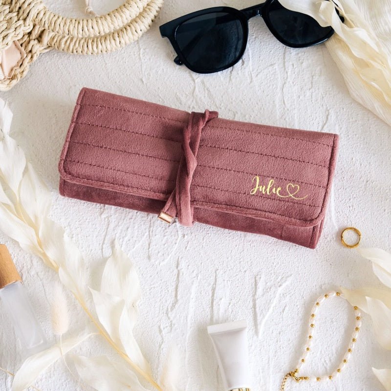 Soft Velet Solid Color Large Capacity Jewelry Case 6W13HSJ102