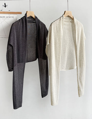 Solid Color Linen Shoulder Wrap Knit Shawl 6W6NSC125