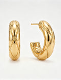 Vintage Rhombic Texture C-shape Stud Earring 6W6JER579