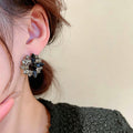 Luxury Rhinestone Crystal Flower Stud Earrings 6W6JER745