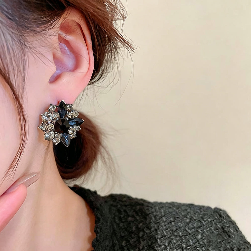 Luxury Rhinestone Crystal Flower Stud Earrings 6W6JER745