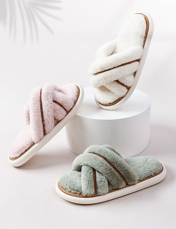 Indoor Plush Non-Slip Slippers - DippedShop Wholesale - #0675