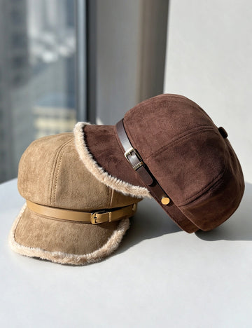 Fur Trim Beret Hat - DippedShop Wholesale - #7139