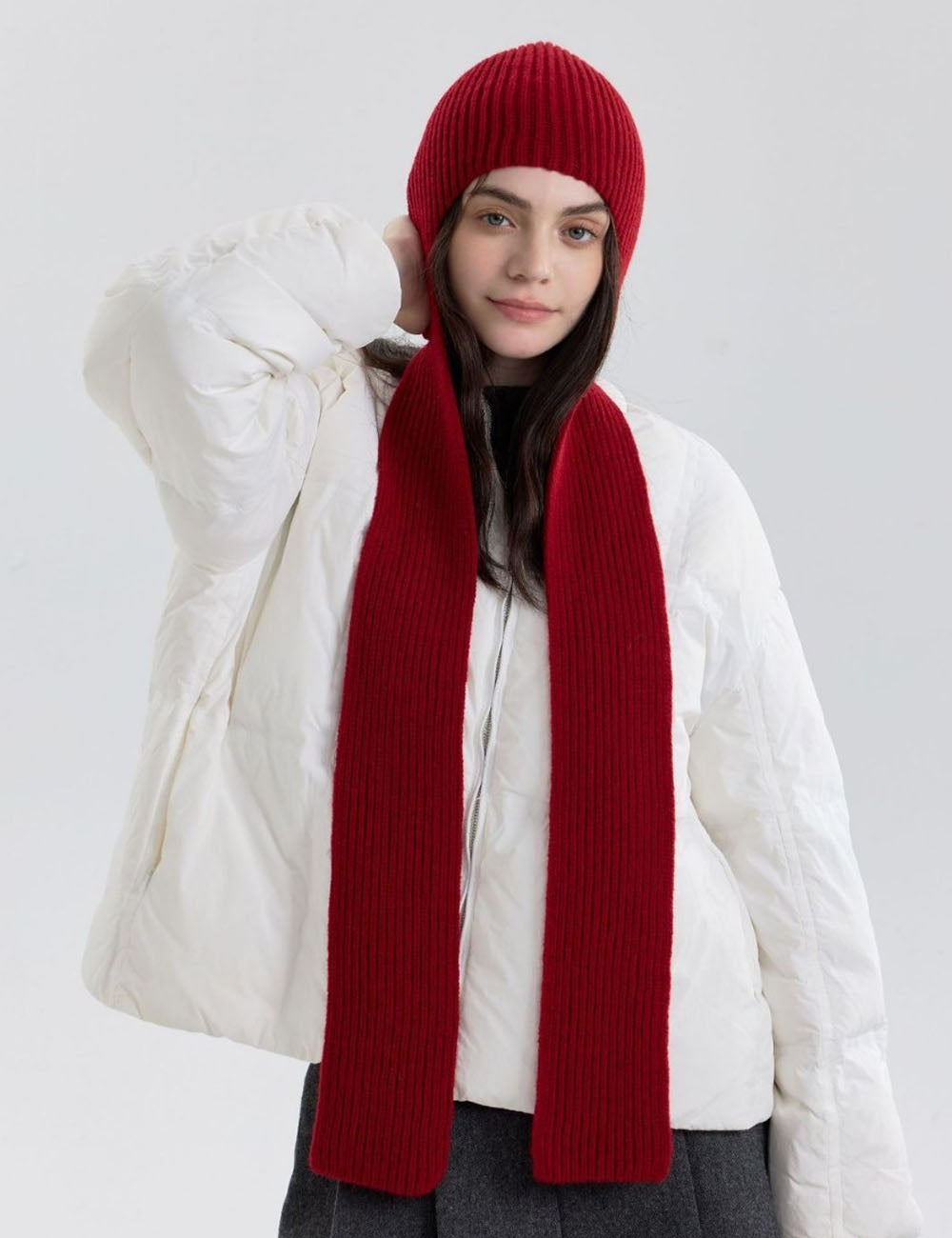 Warm Hooded Scarf - DippedShop Wholesale - #7875