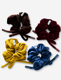 Simple Solid Color Velvet Bowknot Scrunchies 6W6HSR336